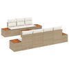 vidaXL Conjunto de Sof&aacute; de Jardim 8 pcs Bege Rattan Sint&eacute;tico