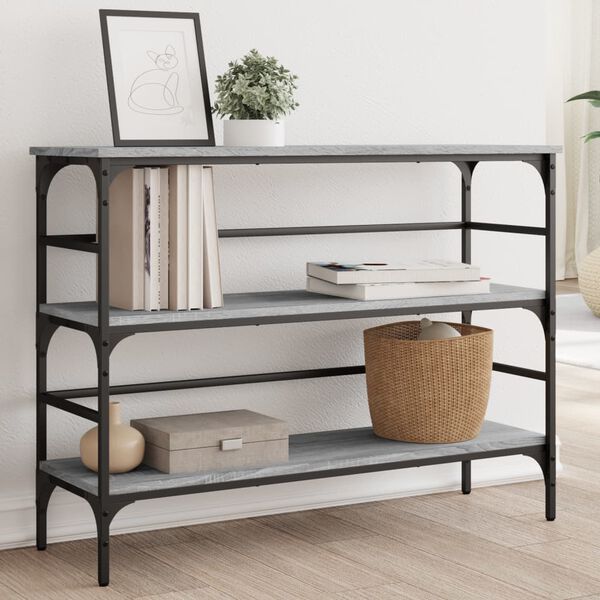 vidaXL Mesa consola 100x32x75 cm derivados de madeira cinzento sonoma