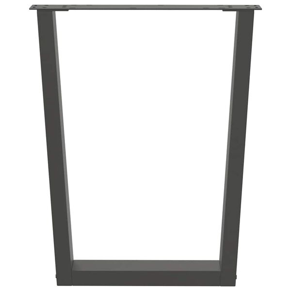 vidaXL P&eacute;s para mesa de jantar em V, 2 pe&ccedil;as, antracite, 60x(72-73,3) cm, a&ccedil;o
