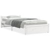 vidaXL Estrutura de cama solteiro 90x190 cm madeira maci&ccedil;a branco