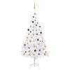 vidaXL Árvore Natal artificial pré-iluminada c/ bolas PVC branco