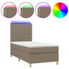 vidaXL Cama box spring + colch&atilde;o/LED 90x190cm tecido cinza-acastanhado