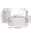vidaXL 4 pcs conjunto lounge jardim c/ almofadões vime PE castanho