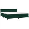 vidaXL Cama box spring c/ colch&atilde;o e LED 180x210 cm veludo verde-escuro