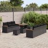 vidaXL Conjunto de Sof&aacute; de Jardim com almofada Preto Rattan Sint&eacute;tico