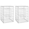 vidaXL Postes/cestos gabi&atilde;o 2 pcs 40x40x60 cm ferro