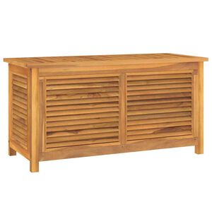 vidaXL Caixa de arruma&ccedil;&atilde;o p/ jardim com saco 114x50x58 cm teca maci&ccedil;a