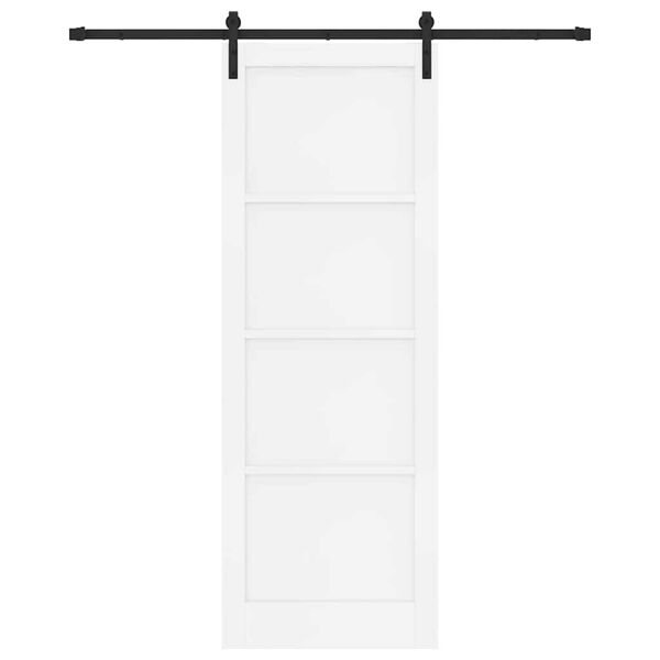vidaXL Porta Deslizante Branco e Preto 83 x 232 cm