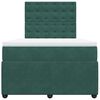 vidaXL Cama boxspring com colchão 120x200 cm veludo verde-escuro