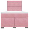vidaXL Cama boxspring com colch&atilde;o 120x190 cm veludo rosa
