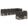 vidaXL Conjunto de Sof&aacute; de Jardim 8 unid. Cinzento vime PE