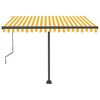 vidaXL Toldo autom&aacute;tico independente 350x250 cm amarelo e branco
