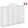 vidaXL Cestos gabi&atilde;o arqueados 4pcs 200x30x140/160cm ferro galvanizado