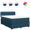 vidaXL Cama com molas/colch&atilde;o 140x200 cm veludo azul