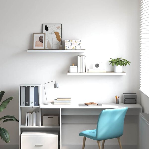 vidaXL Prateleiras parede 2pcs 90x23,5x3,8 cm MDF cor carvalho/branco