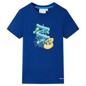 vidaXL T-shirt para crian&ccedil;a azul-escuro 128