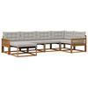 vidaXL Conjunto de Sof&aacute;s para Exterior 6 pcs Natural e Cinzento-Claro
