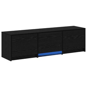 vidaXL Rack de TV com LED 140 x 34 x 40 cm Carvalho Preto