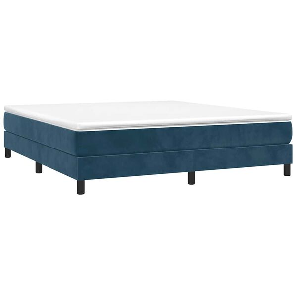 vidaXL Estrutura de cama com molas 180x200 cm veludo azul-escuro