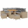 vidaXL Conjunto de Sof&aacute; de Jardim 8 pcs Bege e Cinza Claro vime PE
