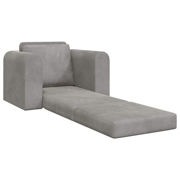 vidaXL Sof&aacute;-Cama Cinzento-claro 98 x 71 x 83 cm Veludo