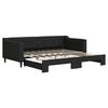 vidaXL Sof&aacute;-cama com gavet&atilde;o 90x190 cm tecido preto