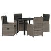 vidaXL Conjunto de Jantar para Jardim 5 pcs Cinzeto vime PE