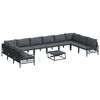 vidaXL Conjunto de Sof&aacute; de Jardim 11 unid. Preto A&ccedil;o