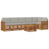 vidaXL Conjunto de Sof&aacute;s para Exterior 7 unid. Cinza Natural e Claro
