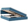 vidaXL Cama de Armazenamento LED com Colch&atilde;o Azul Escuro 180 x 200 cm