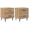 vidaXL Arm&aacute;rio de Cabeceira 2 pcs Carvalho Artesanal 40 x 35 x 47,5 cm