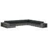 vidaXL 11 pcs conjunto lounge de jardim c/ almofad&otilde;es vime PE cinzento