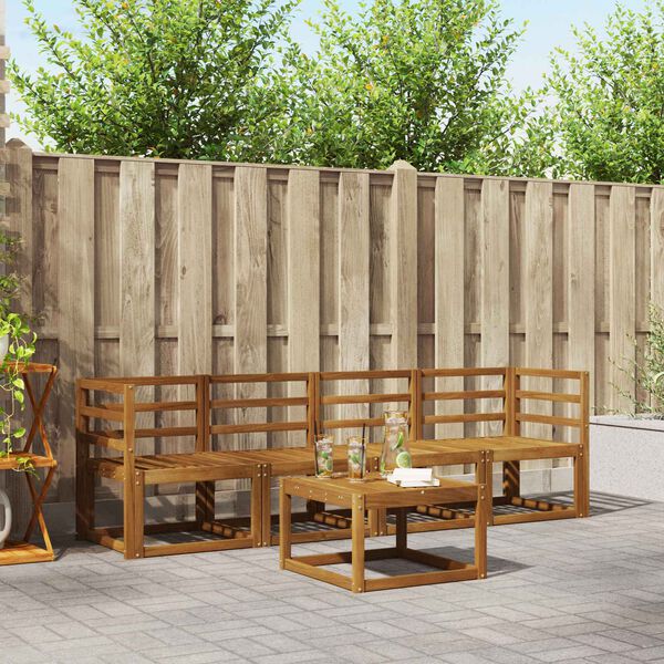 vidaXL Conjunto de Sof&aacute;s para Exterior 5 pcs Natural