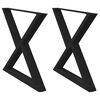 vidaXL Pés para mesa de jantar 2 peças preto 90x(72-73,3) cm aço