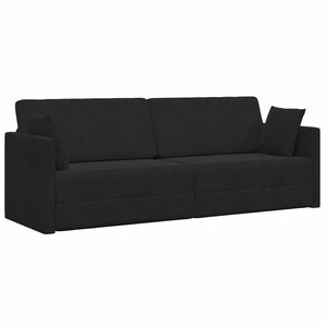 vidaXL Sof&aacute;-cama de ch&atilde;o Preto 213 x 70 x 77 cm Veludo