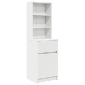 vidaXL Mesa de cabeceira 39x35x125 cm derivados de madeira branco