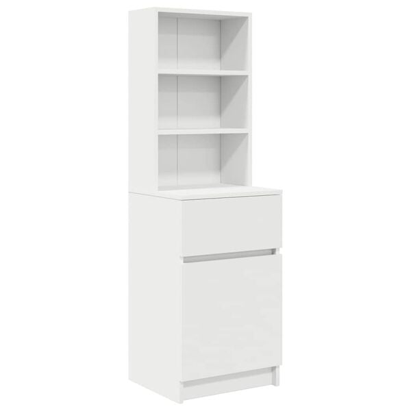 vidaXL Mesa de cabeceira 39x35x125 cm derivados de madeira branco