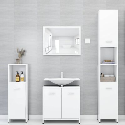 vidaXL Armário de casa de banho 30x30x95 cm contraplacado branco