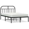 vidaXL Estrutura de cama com cabeceira 120x200 cm metal preto