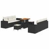 vidaXL Conjunto de Sof&aacute; de Jardim Preto e Creme