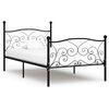 vidaXL Estrutura de cama com estrado de ripas 100x200 cm metal preto