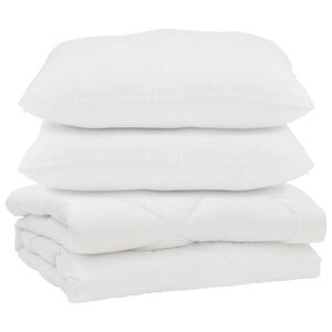 vidaXL Edred&atilde;o com travesseiro 3 pcs Branco Microfibra