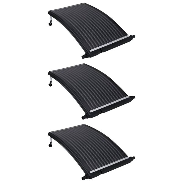 vidaXL Painéis de aquecimento solar curvos p/ piscina 3 pcs 110x65 cm
