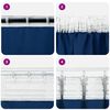 vidaXL Cortinas Blackout com Argolas 2 pcs Azul Escuro 175 x 140 cm