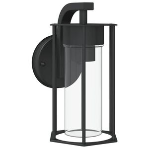 vidaXL Candeeiro de parede para exterior a&ccedil;o inoxid&aacute;vel preto