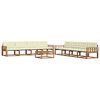 vidaXL Conjunto de Sof&aacute;s para Exterior 9 pcs Natural e Creme