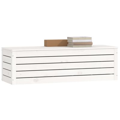 vidaXL Caixa de arrumação 109x36,5x33cm madeira de pinho maciça branco