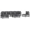 vidaXL 7 pcs conjunto lounge de jardim com almofadões aço antracite