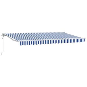 vidaXL Estrutura de Toldo Azul e Branco 350 x 200 cm