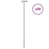 vidaXL Estaca para plantas de jardim 20 pcs 61 cm a&ccedil;o verde-escuro